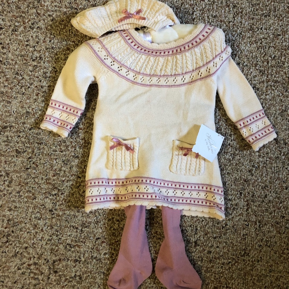 NWT baby girl sweater dress outfit